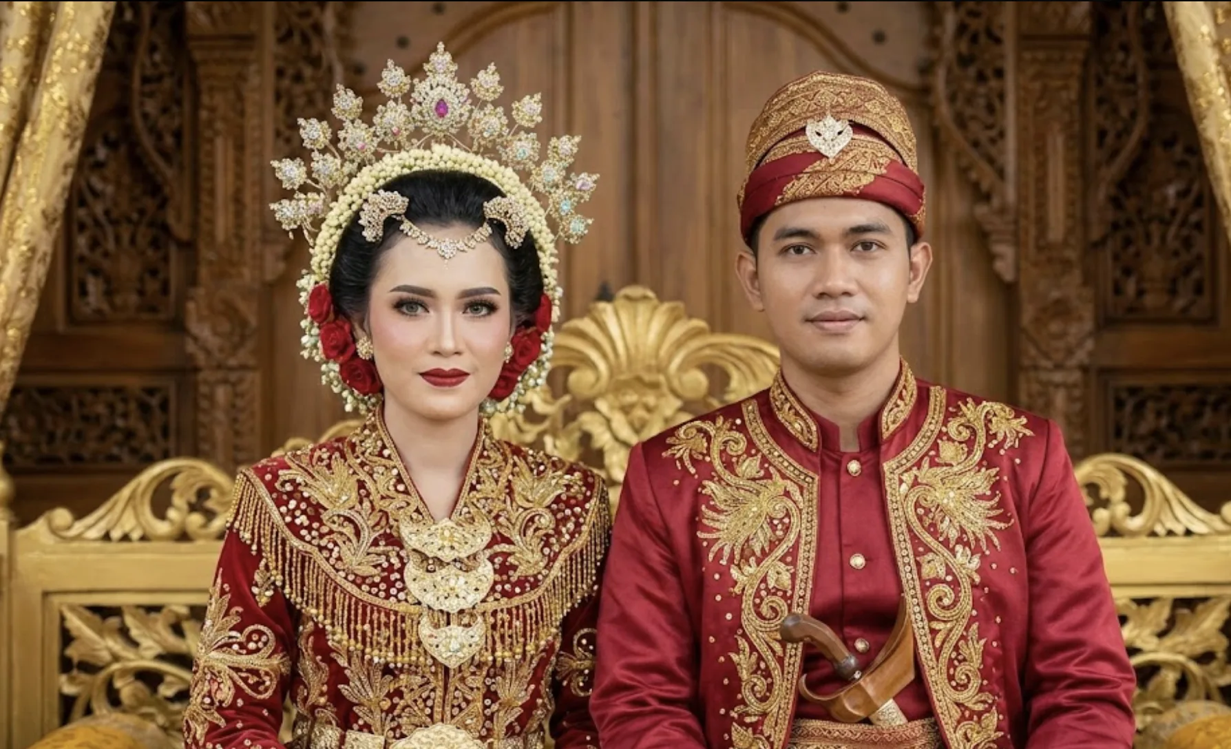 Mempelai Banjar Duduk Bersanding di Pelaminan